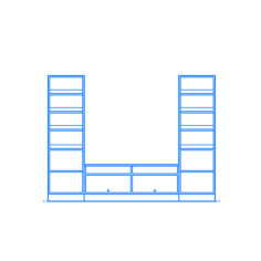 Furniture Entertainment Center Media Center Ikea Havsta Tv Storage Unit Combination Bookcases Editable Svg Line Art, Free Vectors File